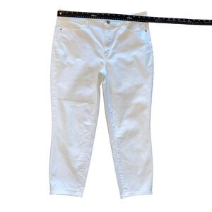 Talbots Flawless‎ High Waist Jeggings Crop White Denim Jeans Size 14